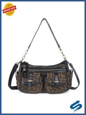 Hobo Purses for Women Crossbody Shoulder Bag Multi Pocket Vegan Leather Handbag